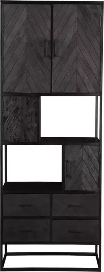 I-Catchers Wandkast herring black mangohout 90 x 40 x 180 (h) cm