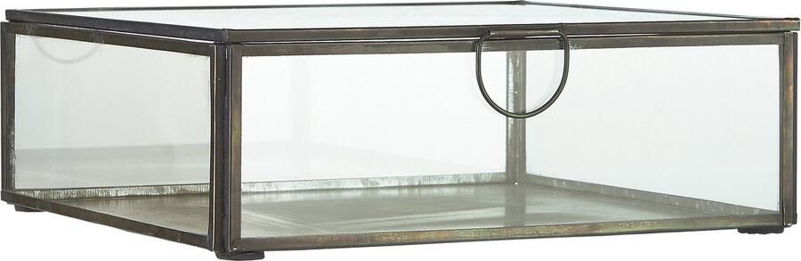 Ib Laursen Vitrine Box zwart glas metaal 21 5 x 21 5 x 7 3cm
