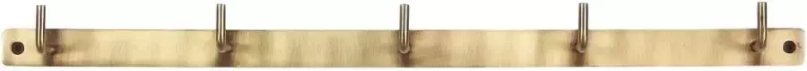 Ib Laursen kapstok metaal 5 haken antiek goud 50 5cm lang