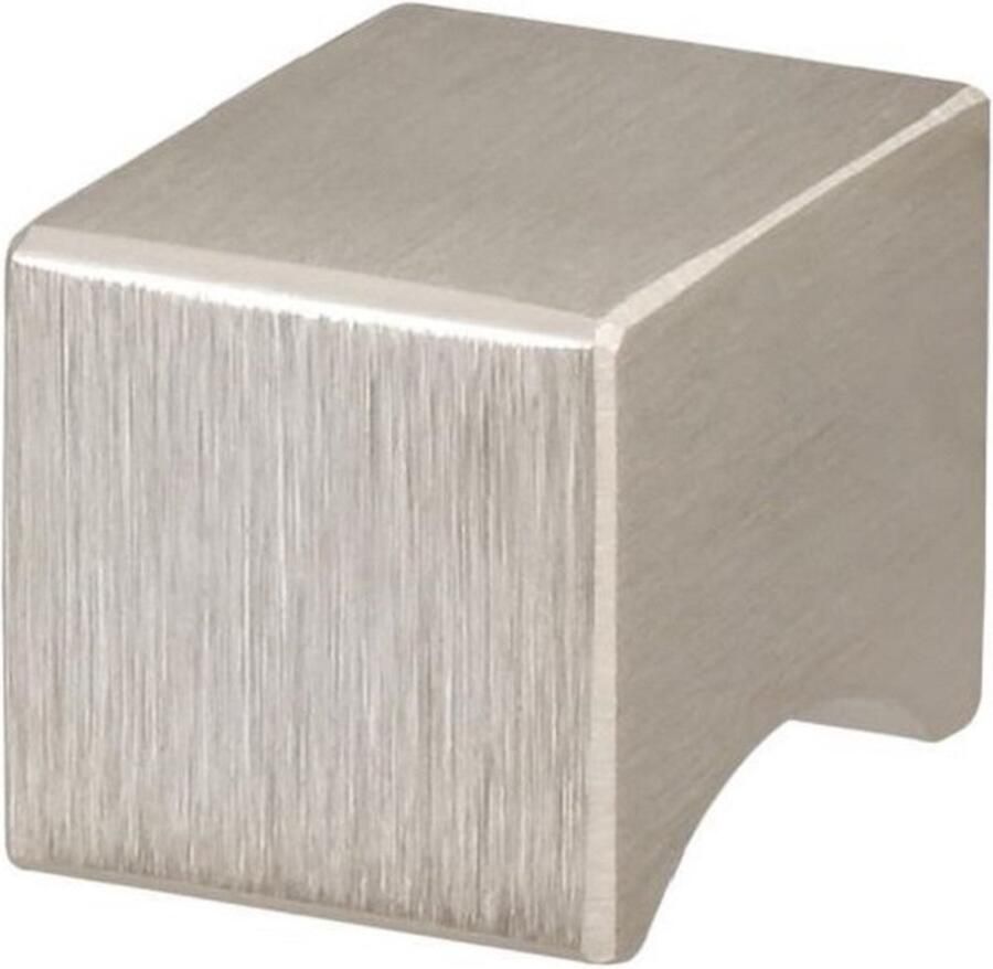 I.B.E. IBE meubelknop vierkant 19x19xH26mm aluminium inoxlook
