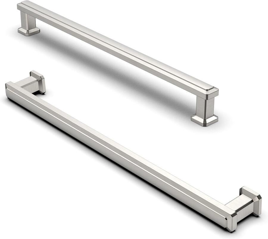 Ibenzoa 10 Stuks Kastgrepen Meubelgrepen Zinklegering 192mm Geborsteld Nikkel Ladegrepen Keuken