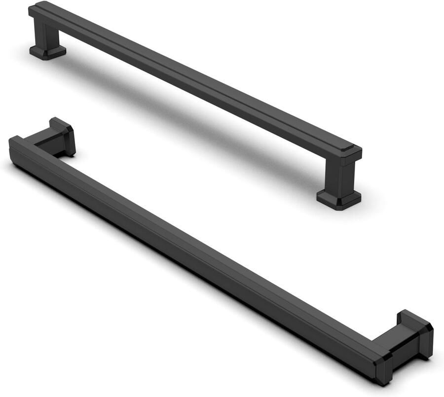 Ibenzoa 10 Stuks Kastgrepen Zinklegering Mat Zwart 192mm Gatafstand Meubelgrepen voor Keuken en Lades