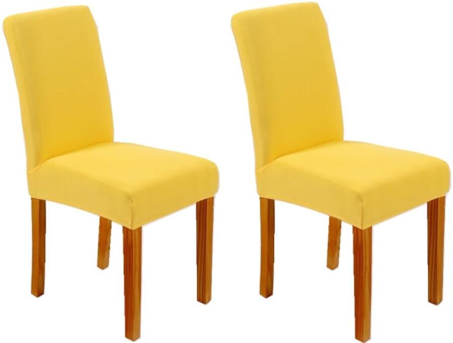 Ibenzoa Aantrekkelijke Gele Stretch Stoelhoezen Set van 2 voor Gebruiken en Stijlen