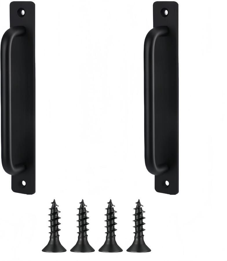 Ibenzoa Aluminium Deurgrepen Set voor Schuifdeuren Kastdeuren en Houten Poorten 180 mm Zwart
