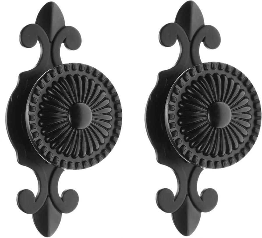 Ibenzoa Antieke Ladeknoppen Set van 2 voor Keukenkast en Schoenendoos in Zwart en Goud