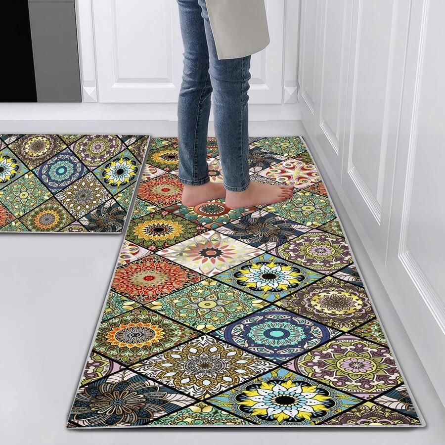 Ibenzoa Antislip en Wasbare Keuken- en Badkamertapijten Set met Stijlvol Design voor Ruimtes