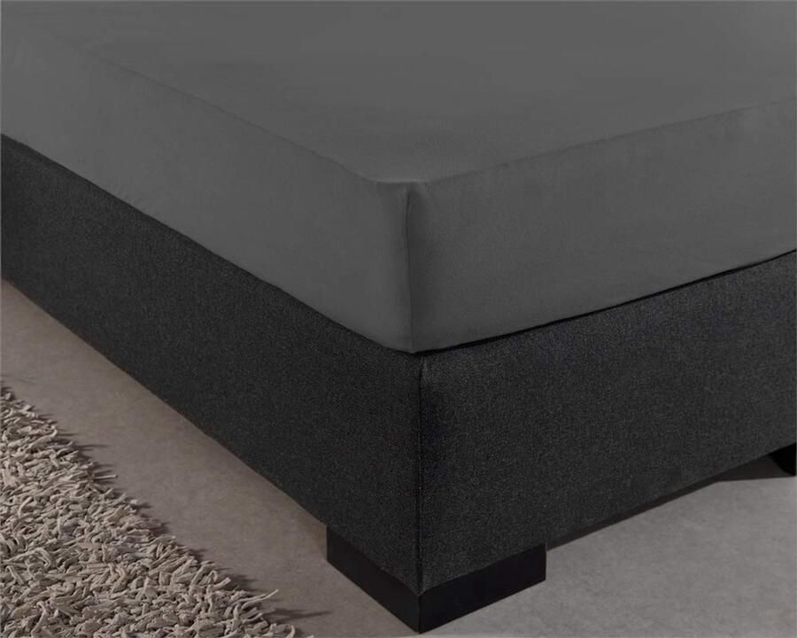 Ibenzoa Antraciet Kleurige Jersey Hoeslaken voor Matras 160180 x 200 cm