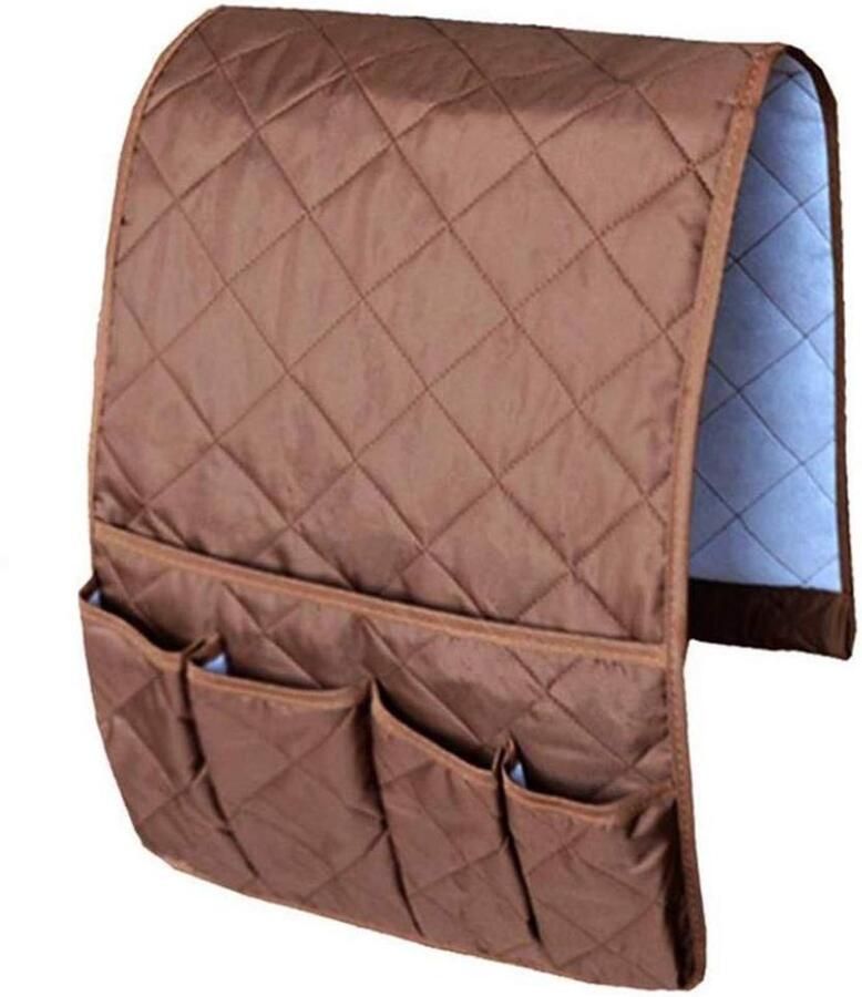 Ibenzoa Armleuningorganizer waterdicht ruimtebesparend voor bank of stoel bed opbergtas tv-afstandsbediening houder voor mobiele telefoon boek tijdschriften potlood (bruin)