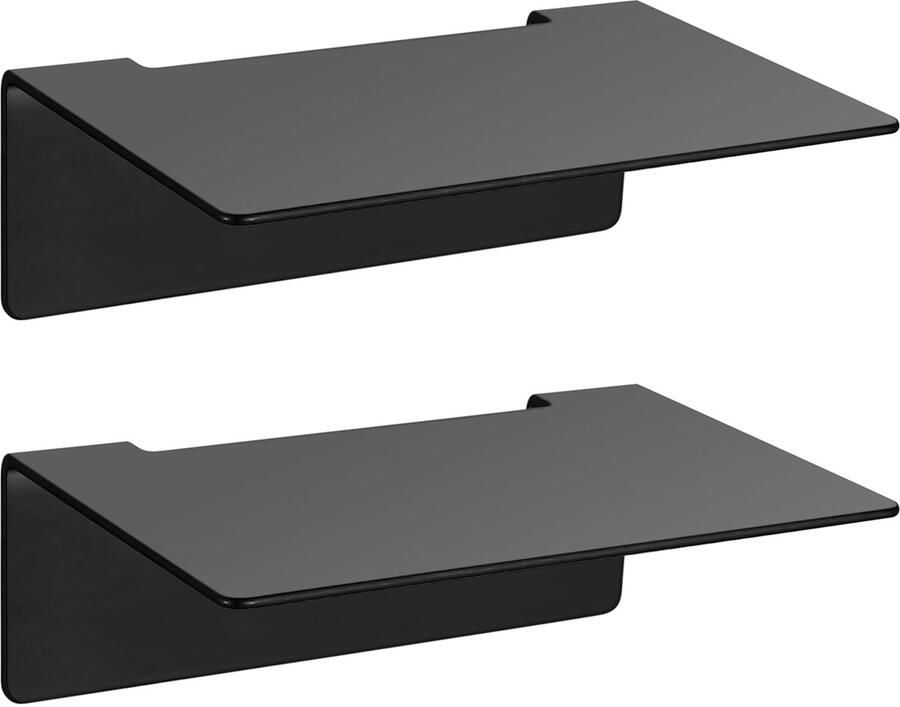 Ibenzoa Badkamer Wandplank Set Zonder Boren Zwart Met Zelfklevend Ontwerp voor Badkamer en Keuken