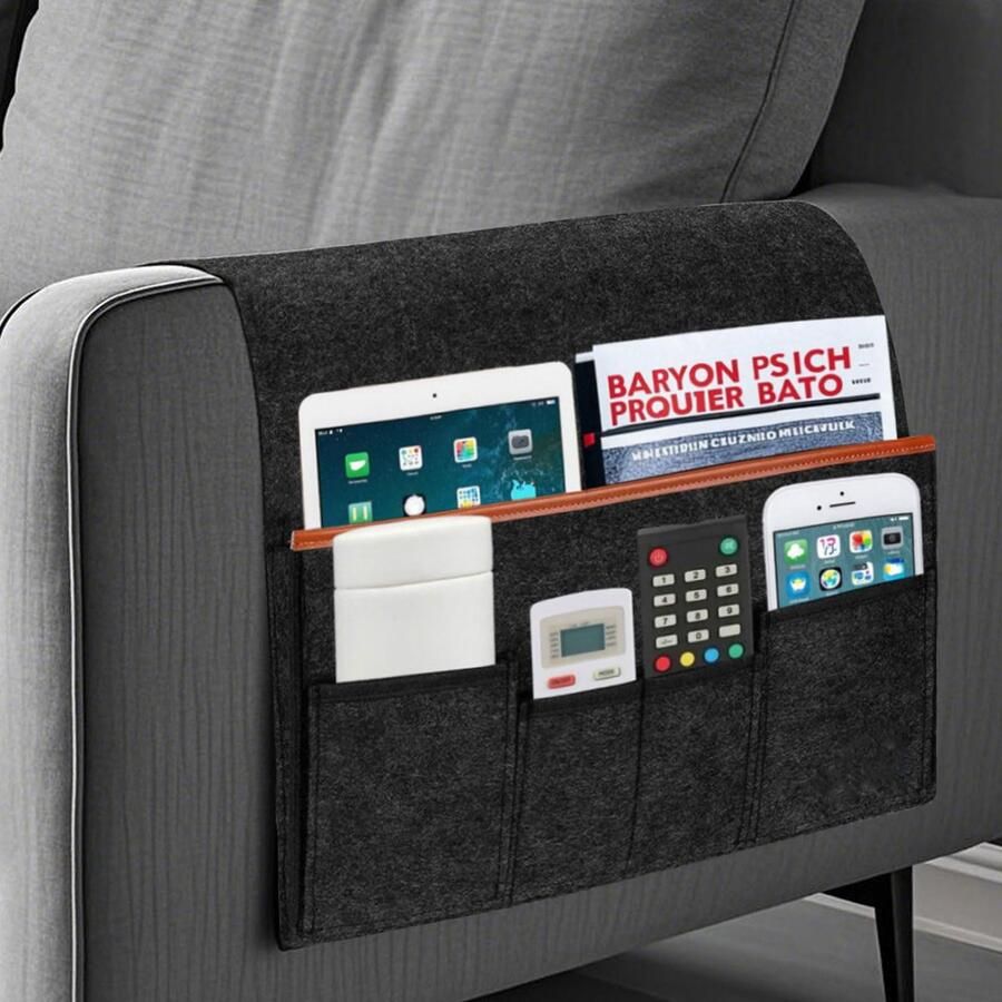 Ibenzoa Bankorganizer met 5 scheidingswanden opbergtas voor boek afstandsbediening mobiele telefoon