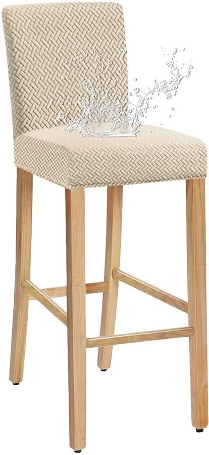 Ibenzoa Barkrukhoes Set van 2: Stretchbare en Wasbare Stoelhoezen voor Korte Rugleuning Krukken