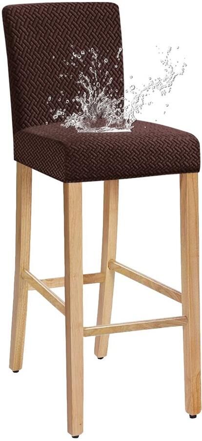 Ibenzoa Barkrukhoezen Set van 4 voor Korte Rugleuning Rekbaar en Wasbaar met Perfecte Pasvorm