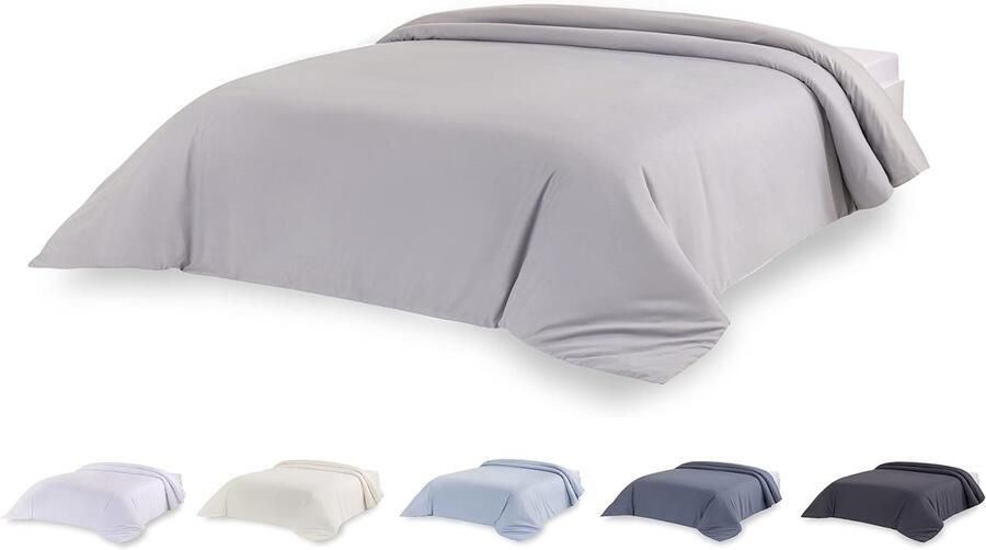 Ibenzoa Beddengoed Set van Microvezel met Extra Zacht Comfort in Lichtgrijs voor Bed 160x180 240x220 cm