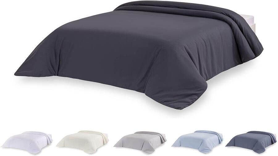 Ibenzoa Beddengoed Set van Microvezel met Extra Zachte Afwerking in Donkergrijs voor Bedden 160x180cm