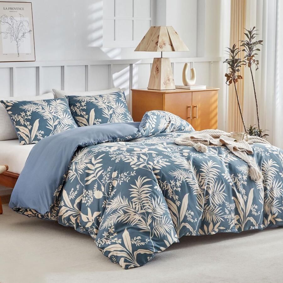 Ibenzoa Beddengoedset met Aquarelpatroon voor Tweepersoonsbed Inclusief Dekbedovertrek en Kussenslopen