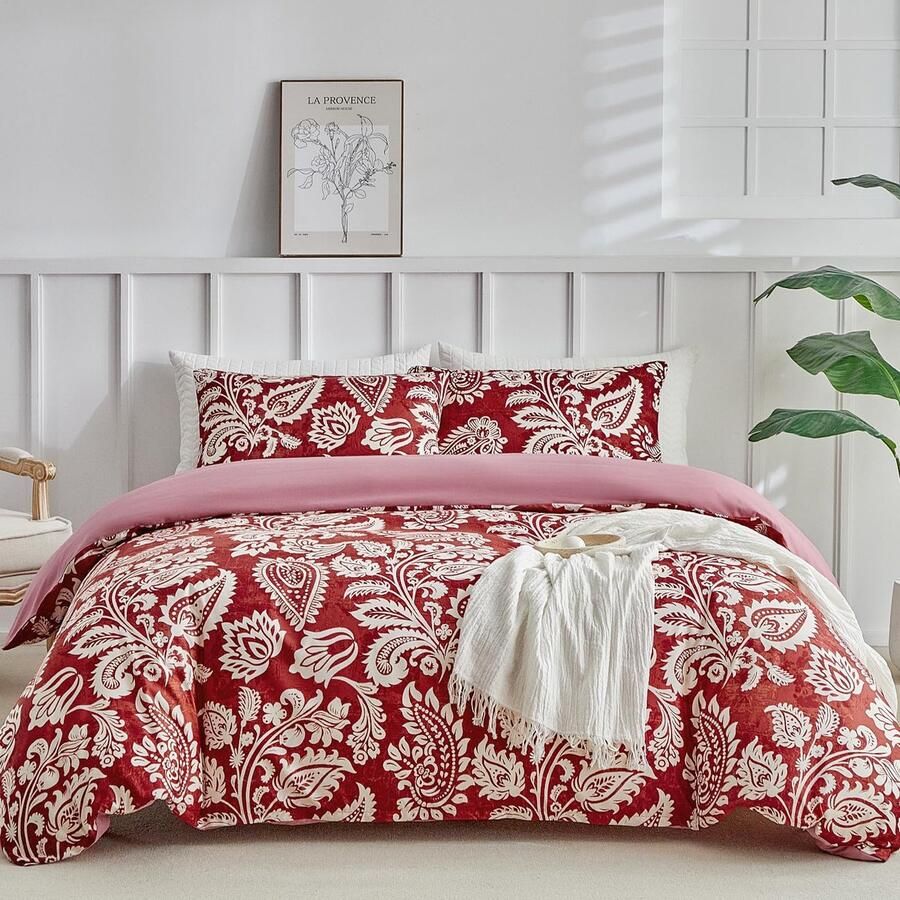 Ibenzoa Beddengoedset met elegant paisley design voor tweepersoonsbed 240 x 220 cm met microvezelcomfort