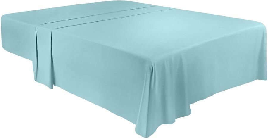 Ibenzoa Bedlaken zonder elastiek laken 270 x 29 0 cm laken voor bed 180 x 200 cm plat blad van zachte geborstelde microvezel kurblauw