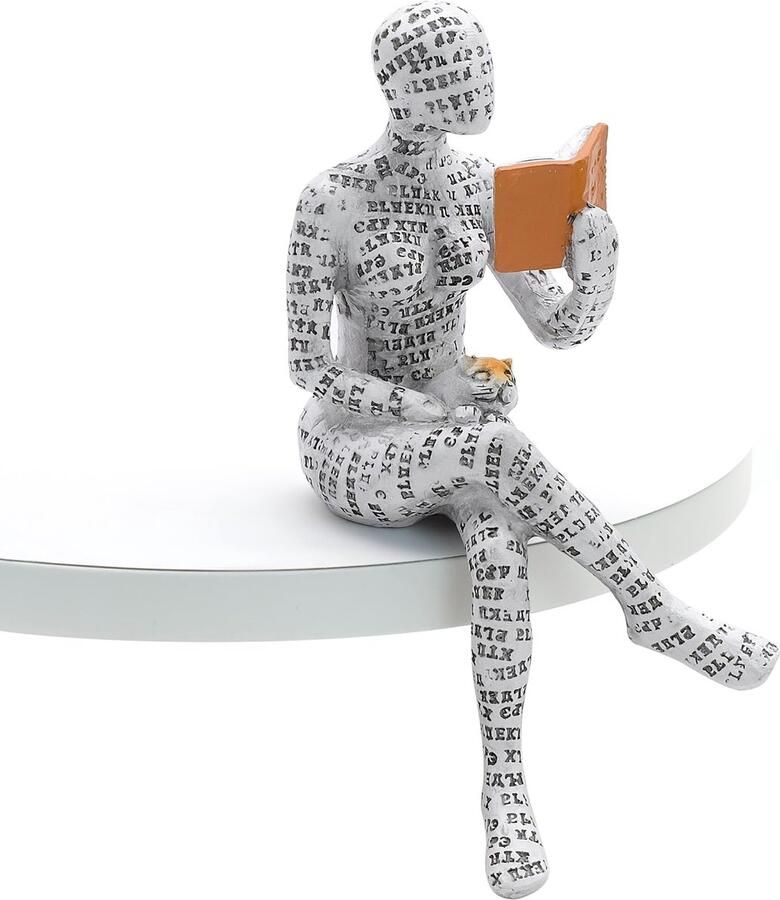 Ibenzoa Beeld van lezende vrouw voor boekenkast abstracte boekenliefhebber decoratie voor woonkamer studeerkamer en slaapkamer