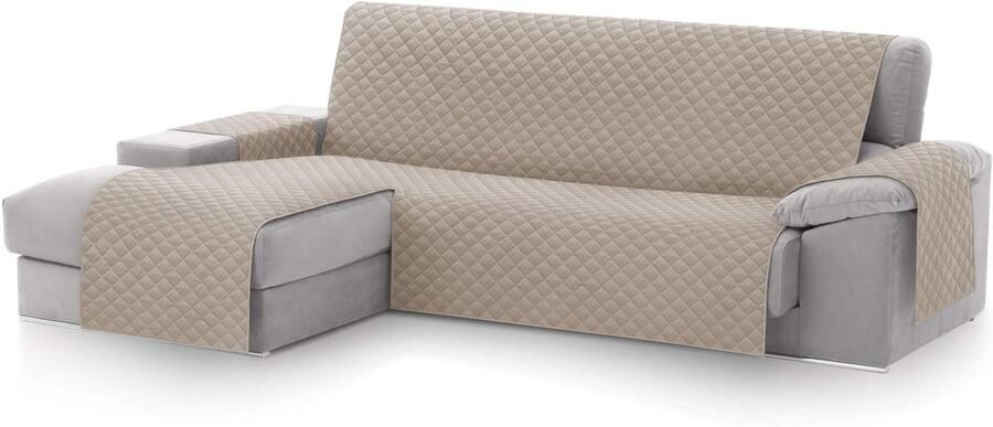 Ibenzoa Beschermende L-vormige Chaise Longue Bankhoes voor Linkerarm in Beige 240 cm
