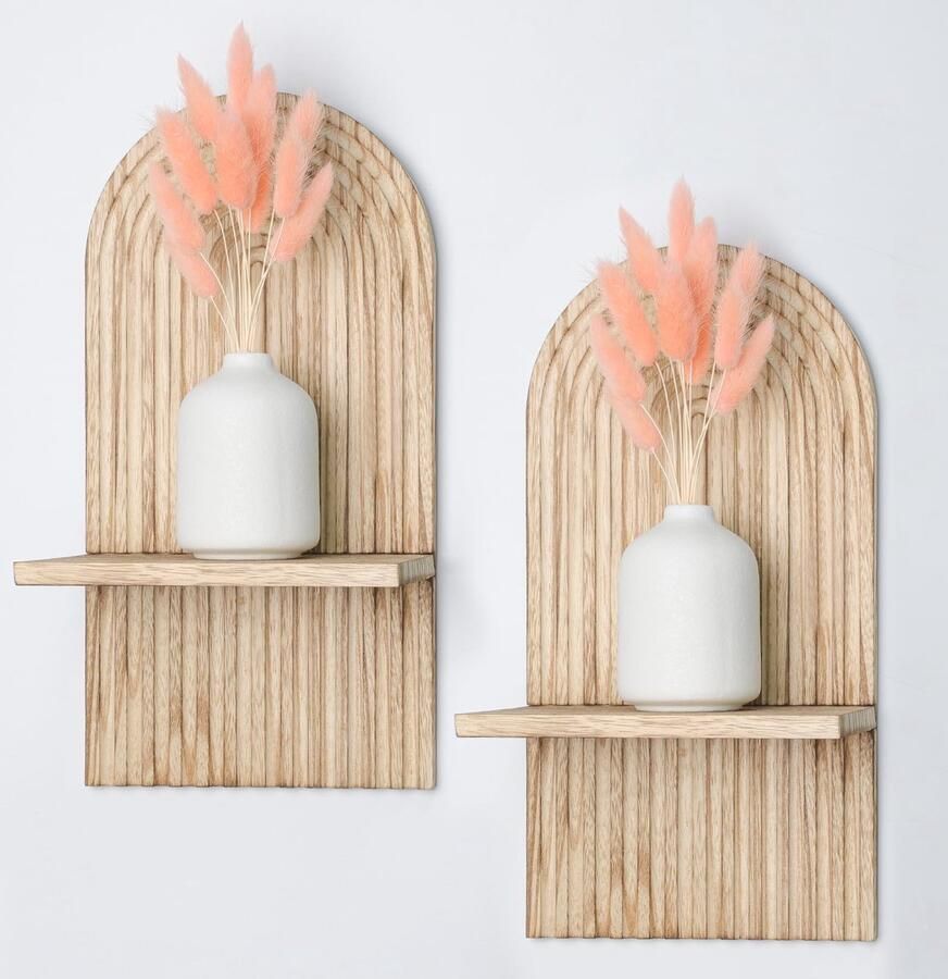 Ibenzoa Bohemian Regenboog Houten Wandrekken Perfect voor Stijlvolle Wanddecoratie in Woonkamer of Kinderkamer