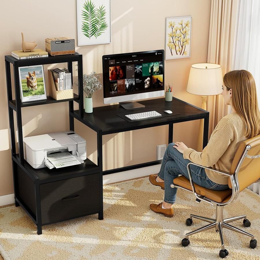 Ibenzoa Bureau met multifunctioneel ontwerp praktische opbergruimte en moderne uitstraling voor thuis en kantoor