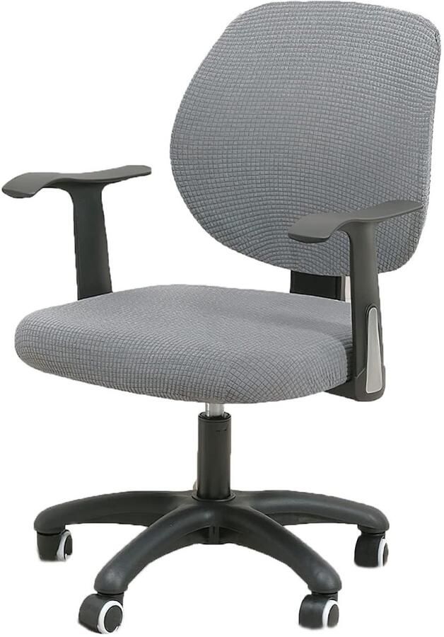 Ibenzoa Bureaustoelhoes met Elastische Pasvorm voor Stijlvolle en Beschermde Bureaustoelen Grijs Wasbaar