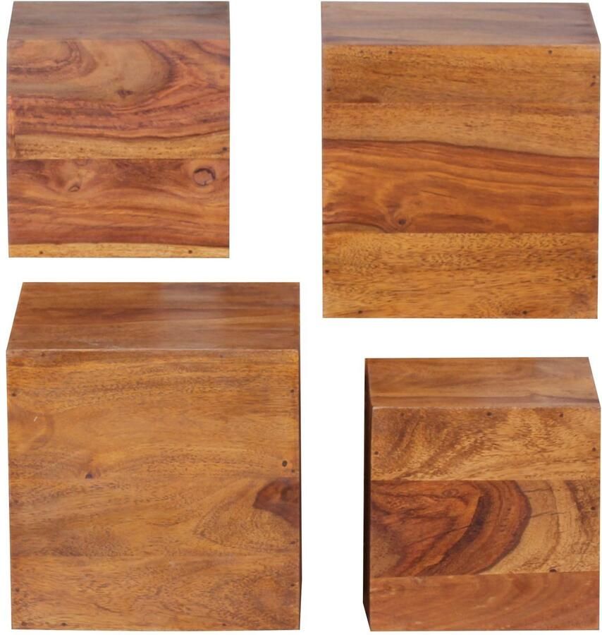 Ibenzoa Charmant 4-delige set wandplanken van massief hout in landelijke stijl voor thuisdecoratie