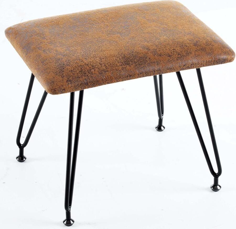 Ibenzoa Comfortabel rustiek voetenbankje met waterafstotende bekleding en metalen poten