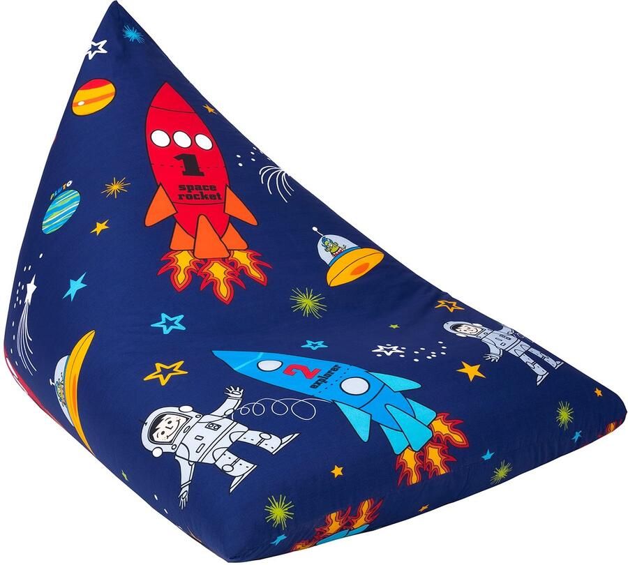 Ibenzoa Comfortabele Driehoekige Kinder Zitzak Lounger met Nautisch Thema voor Elke Kamer