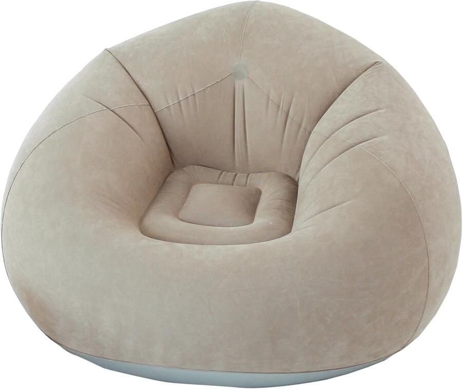 Ibenzoa Comfortabele opblaasbare tuinstoel in zandkleur voor buitengebruik