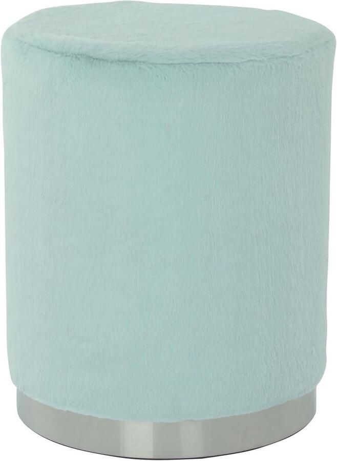 Ibenzoa Comfortabele Ronde Poef van Polyester met Stalen Onderstel Perfect voor Woonkamer Slaapkamer of Studiekamer