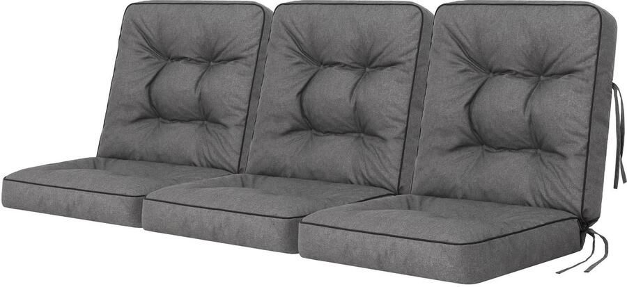Ibenzoa Comfortabele Weerbestendige Zitkussens voor Tuinbanken en Schommelstoelen in Grijs 180 cm