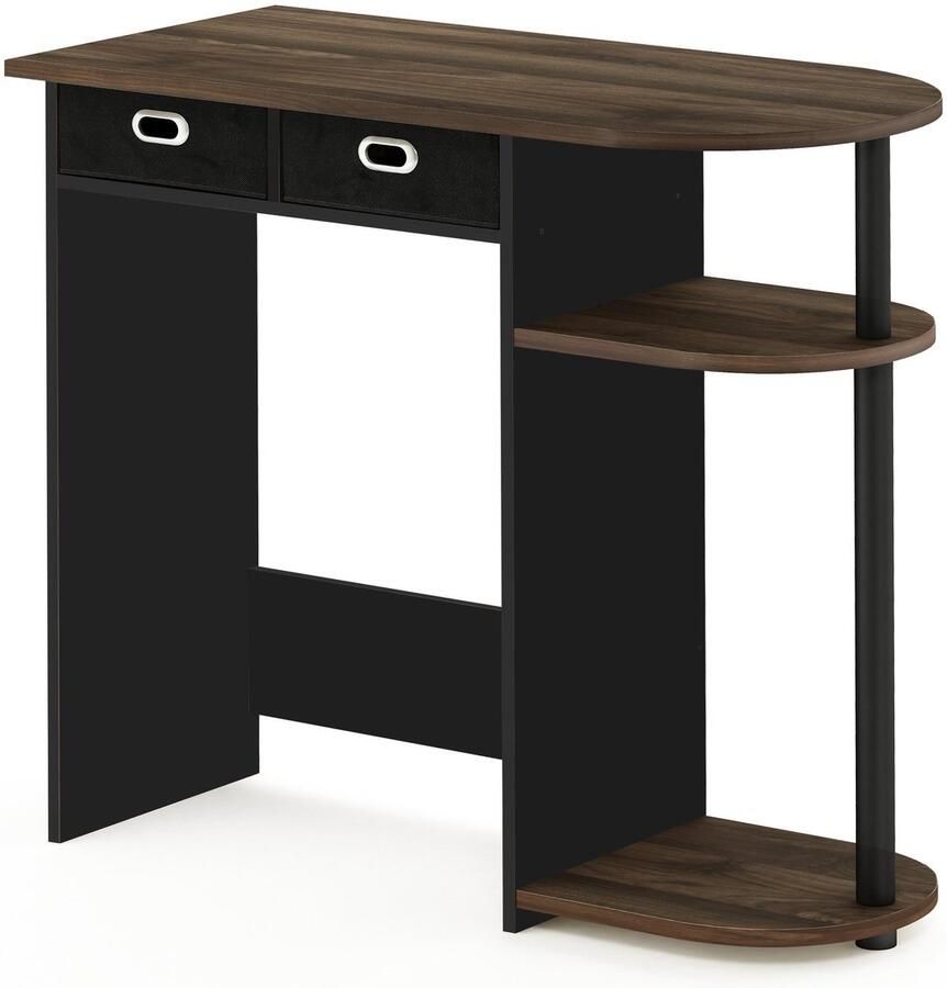 Ibenzoa Compacte computertafel met zijplanken en opbergladen voor kleine ruimtes