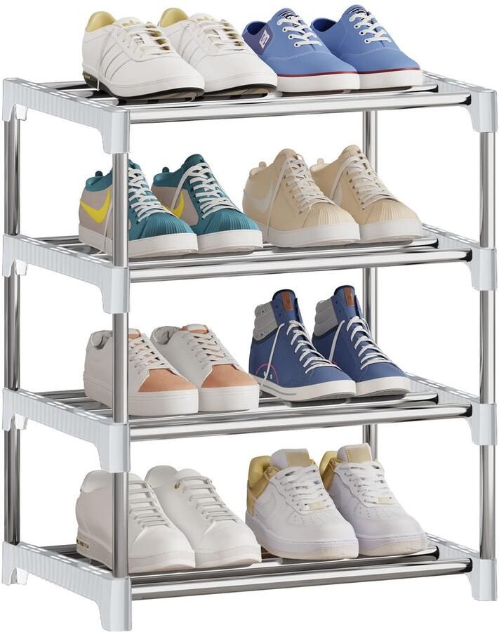 Ibenzoa Compacte en Stabiele Schoenenopslag met Vier Niveaus voor Thuis en Kantoor