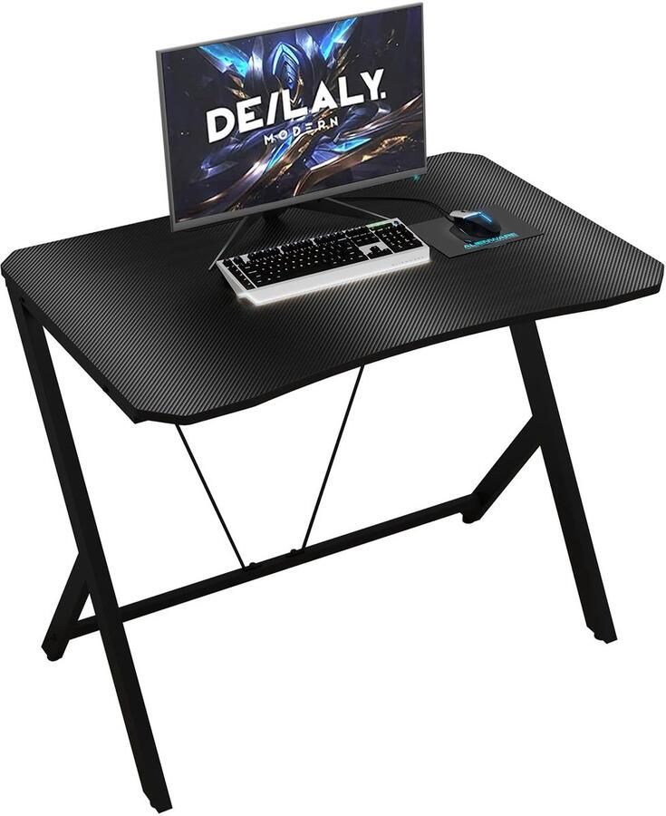 Ibenzoa Compacte en stevige gamingtafel met karbonfaser afwerking en opbergruimte