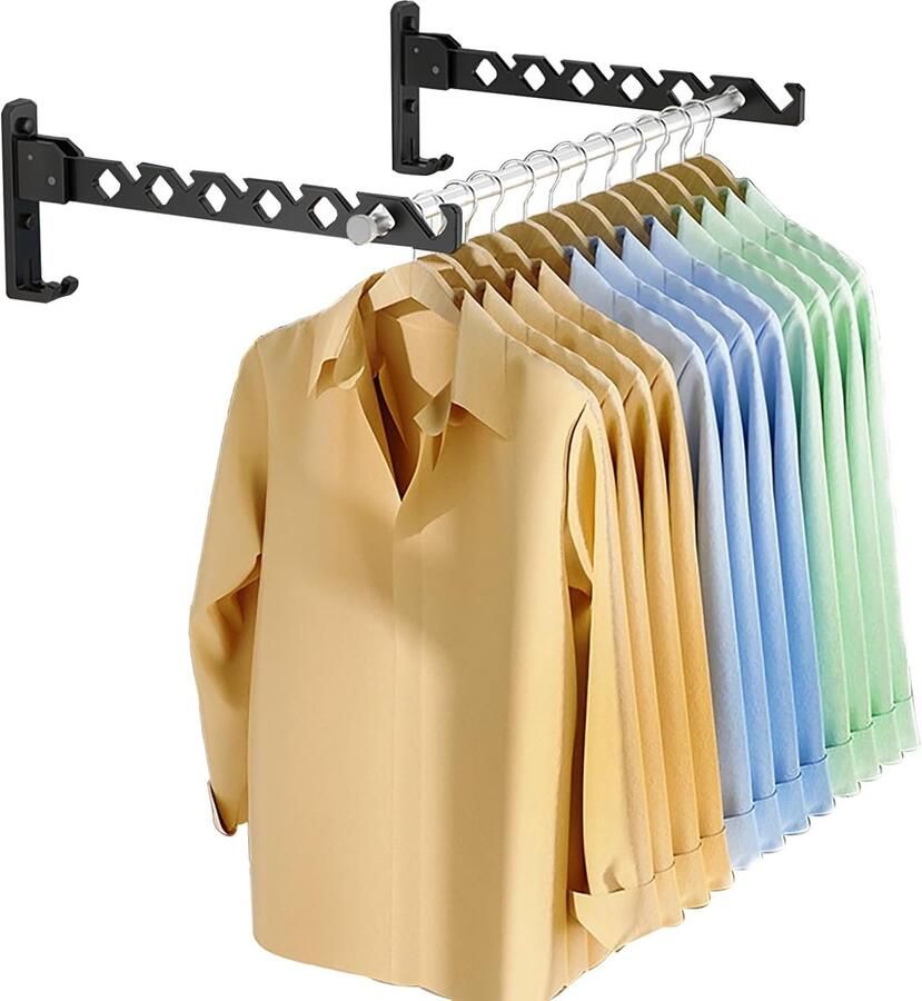 Ibenzoa Compacte en Verstelbare Muurbehangkast met Haken en Rails Ideaal voor Kleine Ruimtes