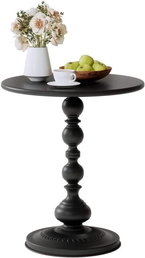 Ibenzoa Compacte Metalen Ronde Salontafel Diameter 40cm Hoogte 53cm