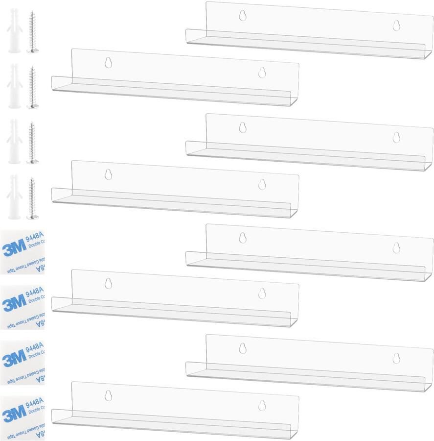 Ibenzoa Compleet Set Vinylplaten met Acryl Wandhouder – Organiseer en Toon Uw Collectie