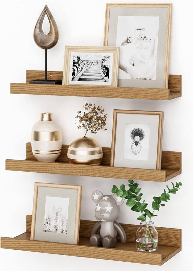 Ibenzoa Decoratieve Zwevende Plankenset voor Elke Ruimte Industrieel Ontwerp 3 Stuks Beige 40 cm