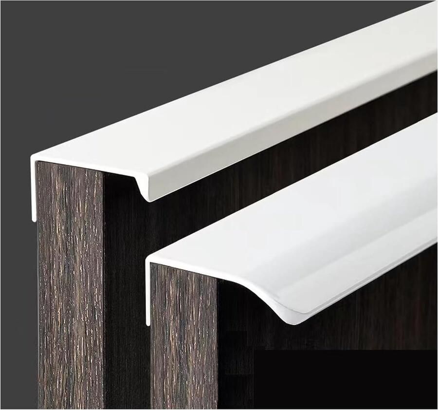 Ibenzoa Discrete Aluminium Furniture Handles Set of 4 – White Door and Cabinet Handles for Kitchens and Various Applications