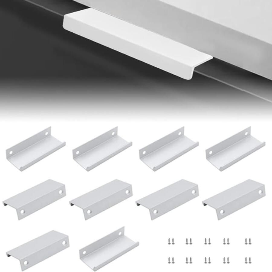 Ibenzoa Discrete Scharnieren Set 10 Stuks 80mm Wit Voor Kasten Deuren & Lades