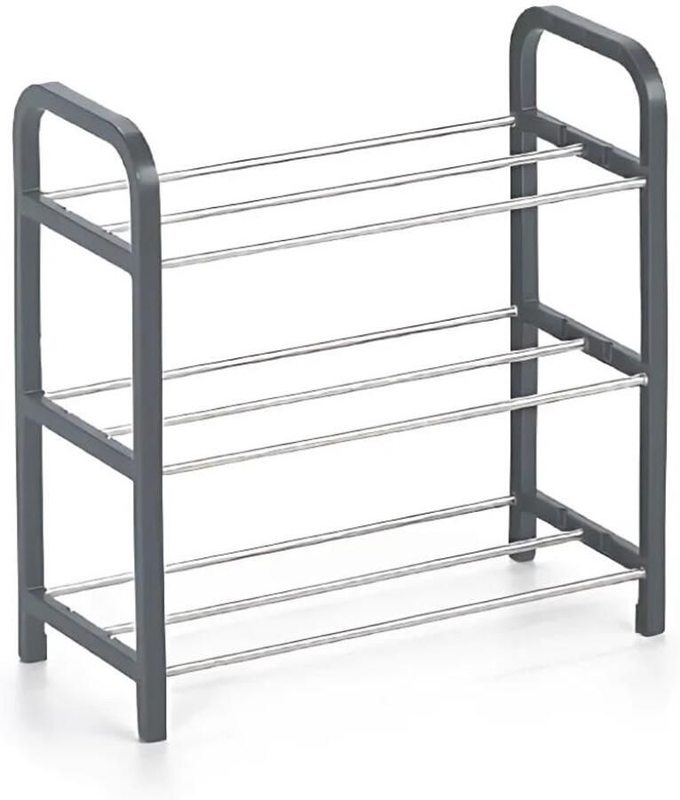 Ibenzoa Drie-laags Schoenenrek van Metaal met Elegant Ontwerp Compact en Praktisch voor Elke Ruimte