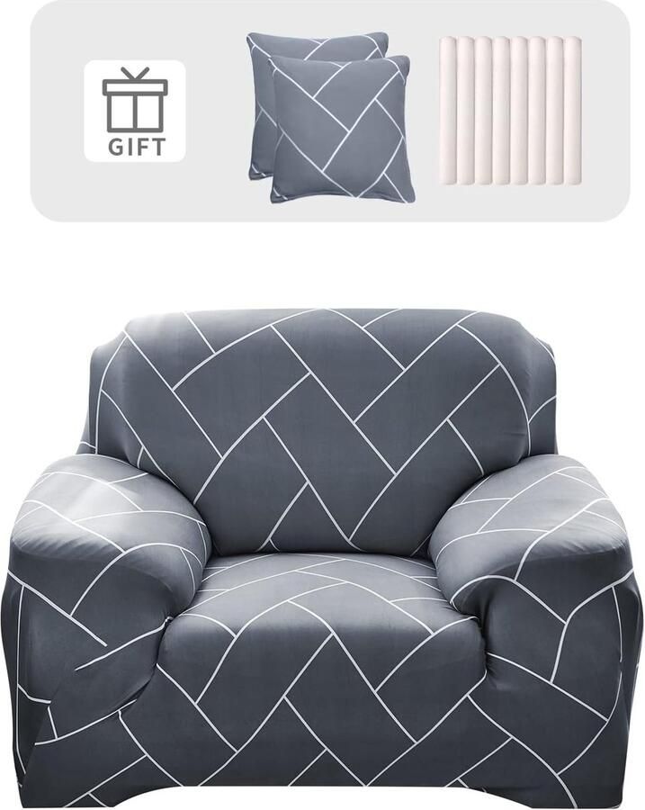 Ibenzoa Duurzame en Beschermende Sofa Beschermfolie voor 1-Zitsbank met Kussenbescherming Wasbaar Materiaal