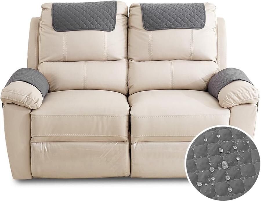 Ibenzoa Duurzame Meubelbescherming: Waterdichte Stoelhoes met Vakken voor Banken en Relaxfauteuils – Donkergrijs