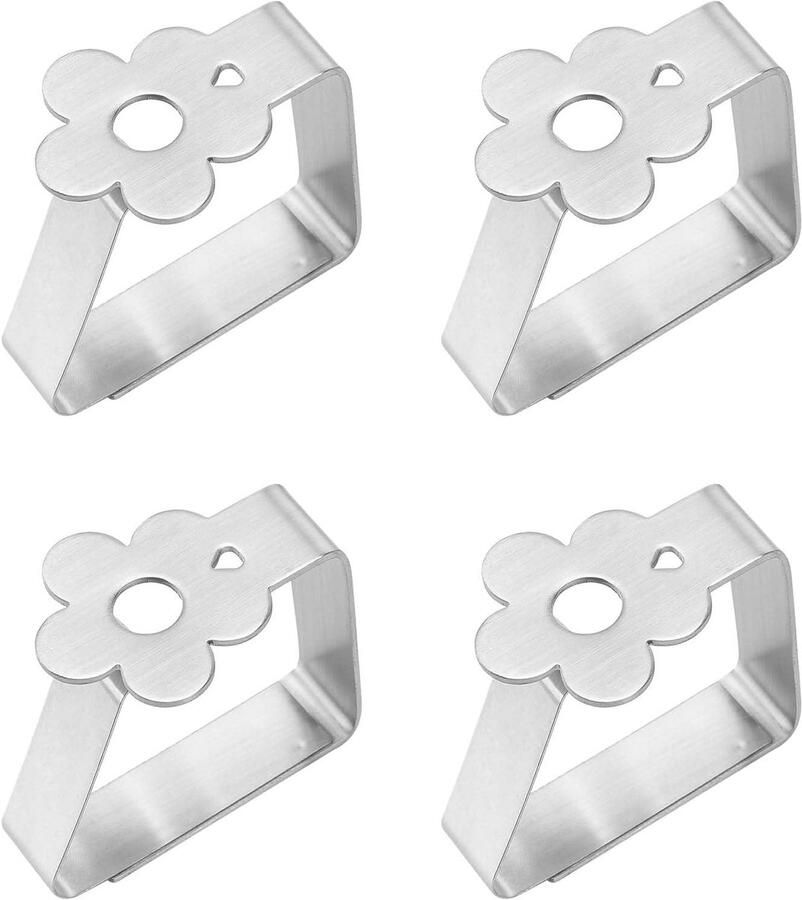 Ibenzoa Duurzame Roestvrij Stalen Tafelklemmen Set van Vier voor Buiten en Interieur