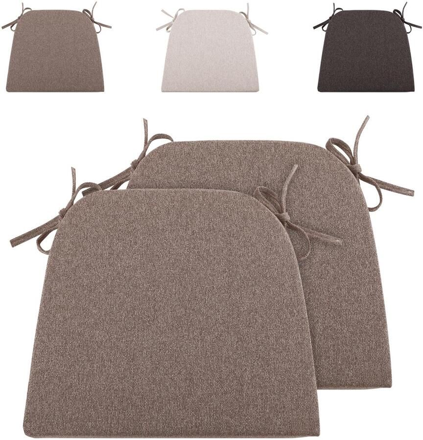 Ibenzoa Duurzame Zitkussens voor Tuinstoelen 4 Stuks 43 x 41 cm Grijsbruin