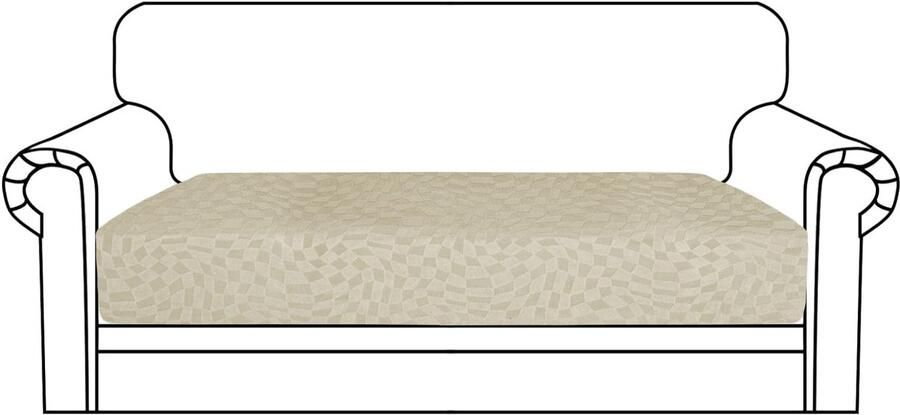 Ibenzoa Elastische Bankhoes voor 2-zits met Geometrisch Ontwerp en Volledige Bescherming