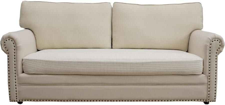 Ibenzoa Elastische Crèmewitte Bankovertrek voor L-vormige 2-zitsbanken met Stretch en Zitkussen Compatibiliteit