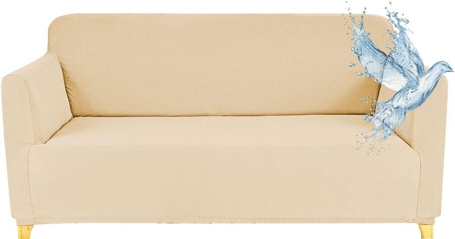 Ibenzoa Elastische en waterdichte driezitsbankhoes in beige voor optimale bescherming