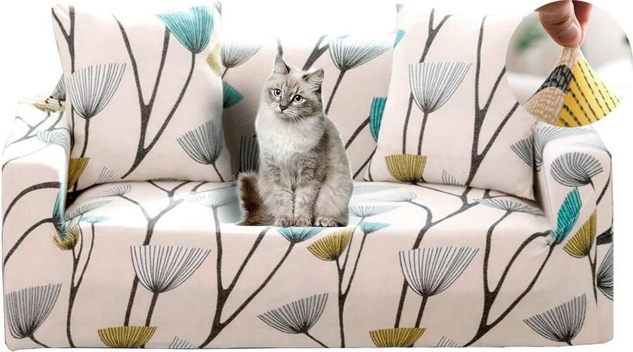 Ibenzoa Elastische en Zachte Bankhoes met Bloemenpatroon voor 1234-zitsbank